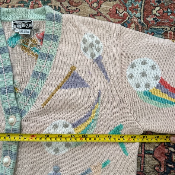 Vintage Berek 2 3D Knit Golf Cardigan Sweater Women’s M, Novelty Whimsical - Picture 9 of 10